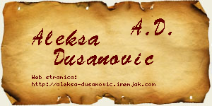 Aleksa Dušanović vizit kartica